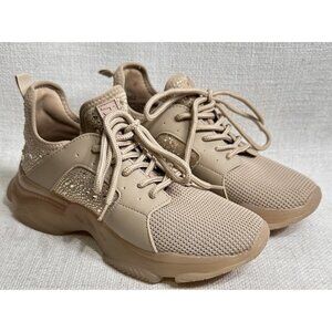 Steve Madden Ganzo-R Blush Lace Up Rhinestone Chunky Sneaker Womens 9M